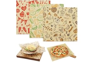 SWEETSTAR Food Paper Sheets 8"x8" - 300Pcs Paper Liners for Plastic Food Basket, Premium Deli Sandwich Wrappers, Best Kraft Food Wrapping Paper Sheets for Picnic, Festival, Fair or BBQ.