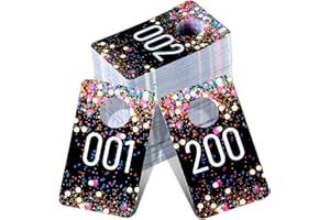 Jetec Live Plastic Number Tags, Consecutive Reusable Normal and Mirrored Image Number Tags for Live Coat Room Hanger Cards