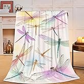 Dragonfly Blanket Dragonflies Throw Blanket Soft Cozy Fleece Fuzzy Stuff Plush Flannel Gifts for Girls Women Boys Kids Adults 40''x50''