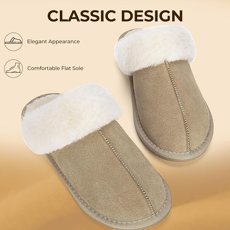 Hausschuhe Damen Pantoffeln Warm Gefüttert, Brandy 38