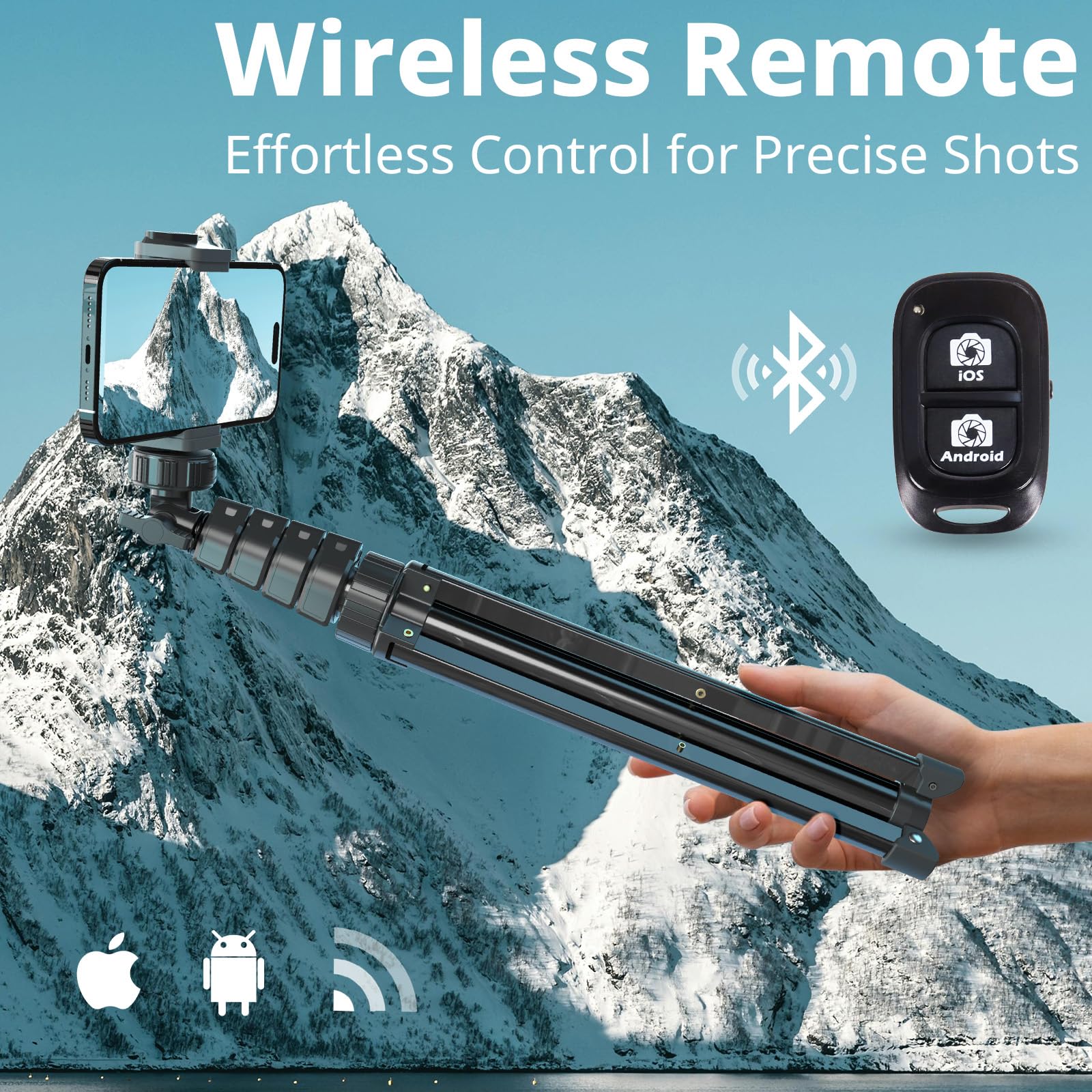 ATUMTEK Bluetooth Selfie Stick Tripod, Black - View #10