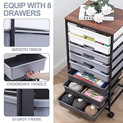 SYKIARIOL Rolling Cart with Drawers,Utility Cart