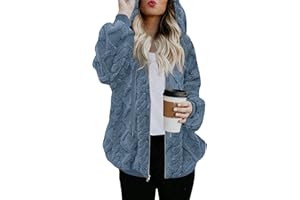 ReachMe Womens Oversized Sherpa Jacket Fuzzy Fleece Zip Up Hoodies with Pockets Warm Fall Outfits Winter Coats
