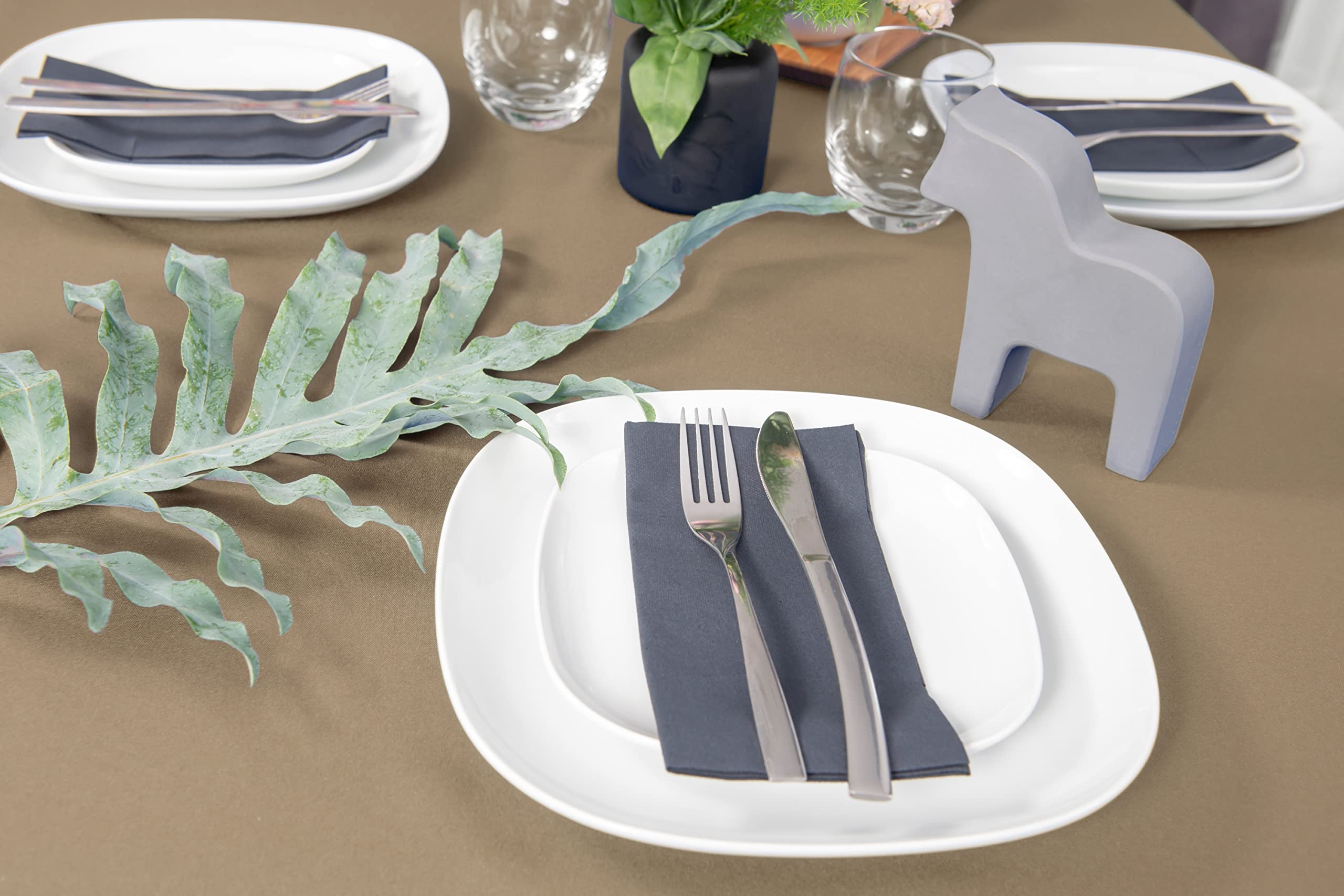 NIBLO Tablecloth, table runner, table linen, table decoration, table cloth (beige, tablecloth - 120 x 160 cm)