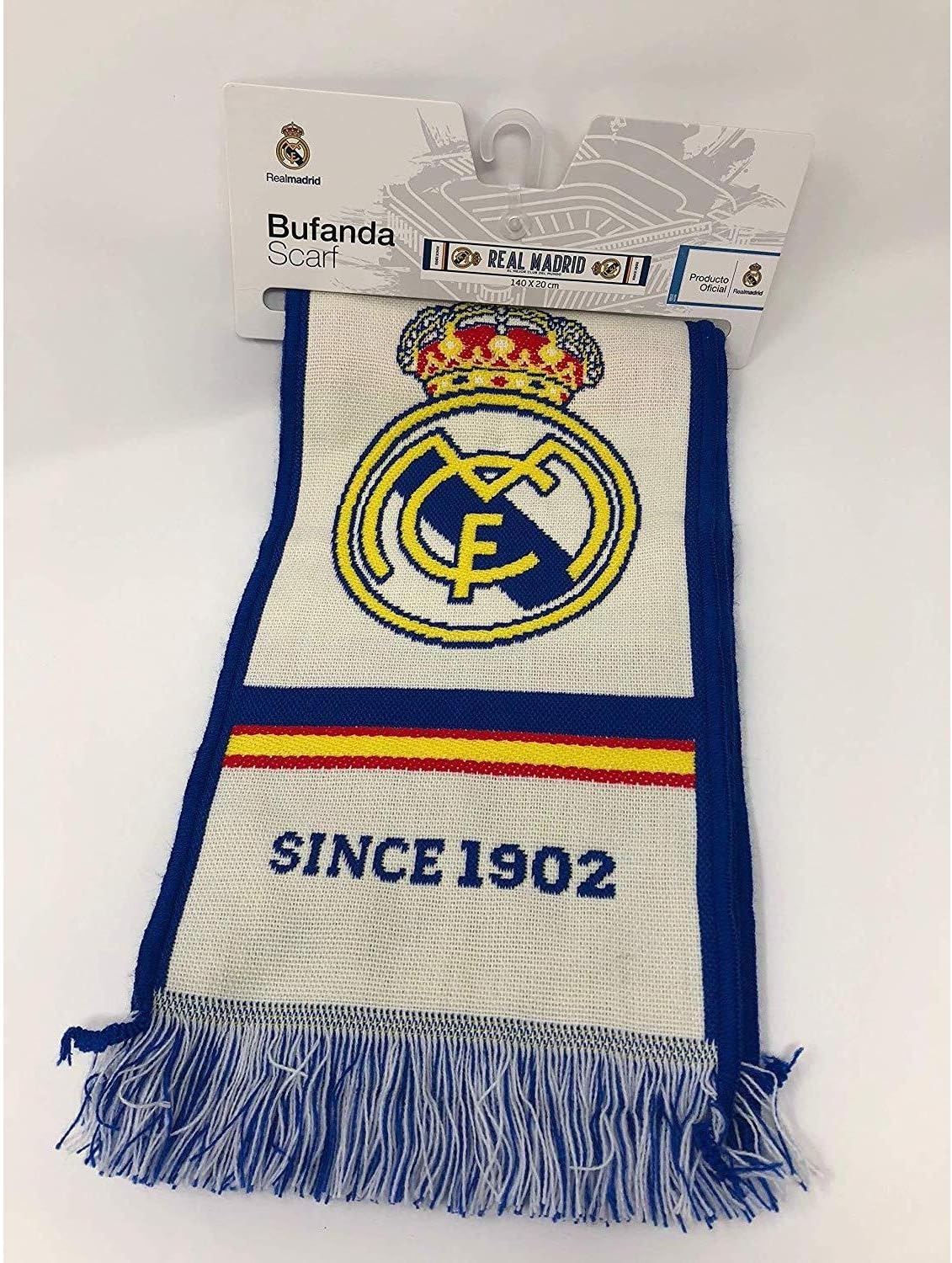 Bufanda Real Madrid - Telar color Blanco / Azul -
