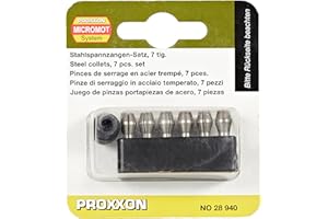 Proxxon 28940 Set of MICROMOT Steel Collets, 6-Piece,Black, Silver