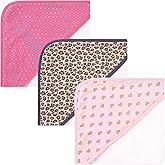 Hudson Baby Unisex Baby Cotton Rich Hooded Towels, Leopard, One Size