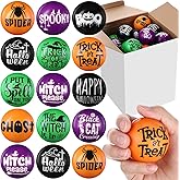 JellyArch 16 Pcs Halloween Stress Ball Bulk 2 Inch Assorted Soft Foam Squeeze Relief Toy Ghost Icons Hilarious Text Gift Stress Squeeze Ball Foam PU Press for Halloween Party Favor Carnival Reward
