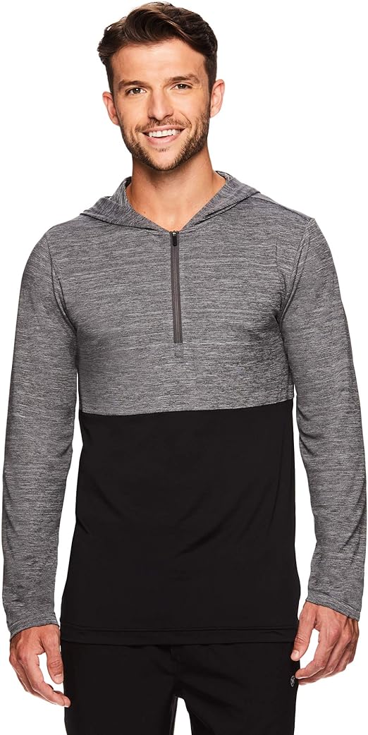 Gaiam Men's 1/4 Zip Up Activewear Pullover Hoodie Long Sleeve Running