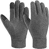 OZERO Winter Gloves Men Women: Touchscreen Thermal Polar Fleece Warm Glove for Running Driving Bike Cycling Black/Blue/Gray