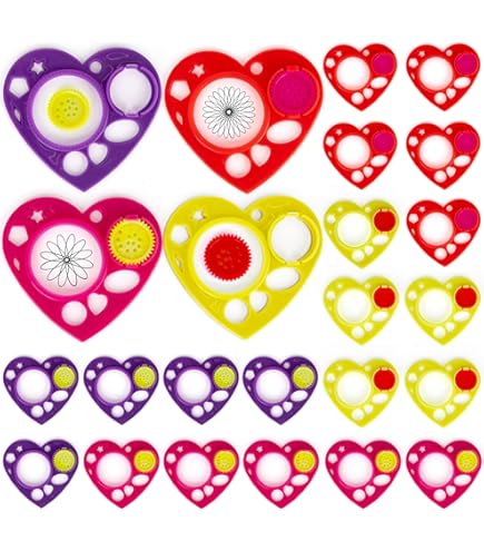 Amazon.com: ArtCreativity Heart Shaped Spirographs - Set of