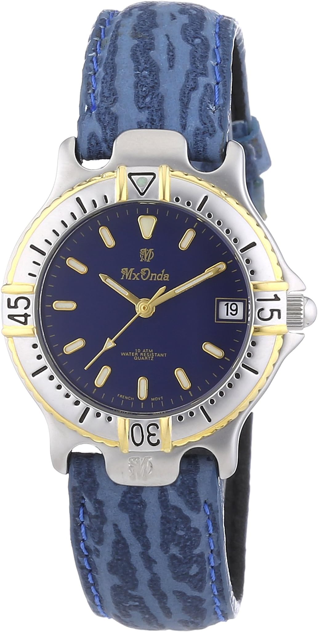 MX Onda Ladies Quartz watch with Blue Dial Analogue Display and Blue Leather Strap XS 32-1201-99