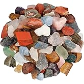 SUNYIK Natural Raw Stones Rough Rock Crystals for Tumbling,Cabbing,Assorted Stone,1pound(About 460 gram)
