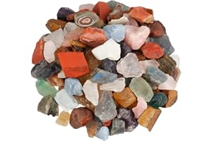 SUNYIK Natural Raw Stones Rough Rock Crystals for Tumbling,Cabbing,Assorted Stone,1pound(About 460 Gram)