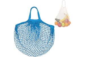 M METERXITY 1-Pack Cotton Mesh Bag, Reusable Washable Mesh Net String Grocery Bags, Reusable Produce Bags with Handle, Net To