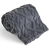 KMUSET Kids Blanket for Boys Girls 30 x 40 inches, Soft Cozy Fuzzy Swaddle 3D Jacquard Dark Grey Throw Blanket