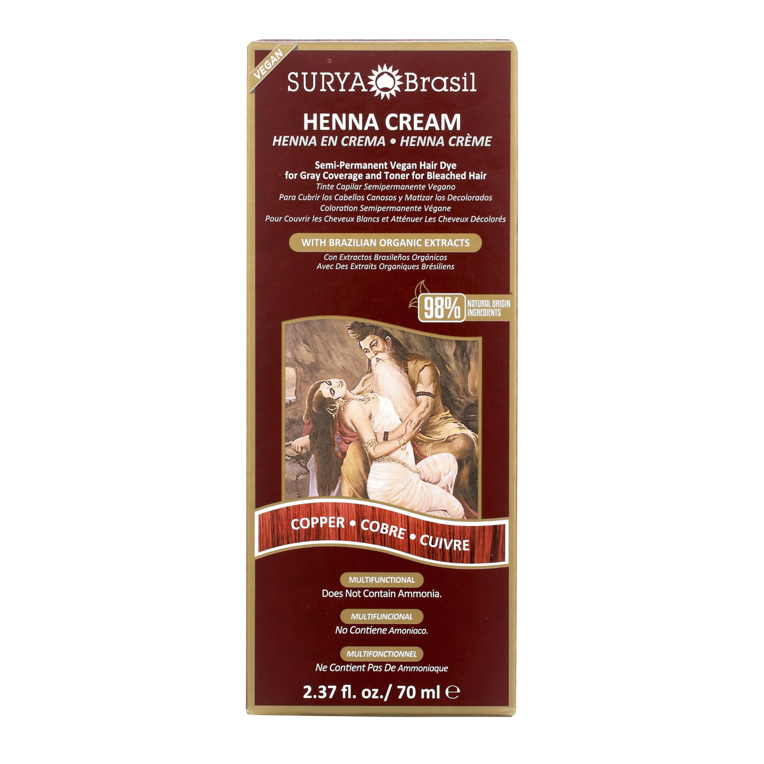 Henna Cream, Hair Color, Copper, 2.37 fl oz (70 ml) - Surya Henna