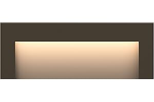 Hinkley Landscape Lighting Taper Wide Horizontal 12v Deck Sconce - Aluminum, Low Voltage, Mounts Flush to Surface, Integrated LED, Wet Rated, Modern - Bronze Finish with Etched Glass Lens