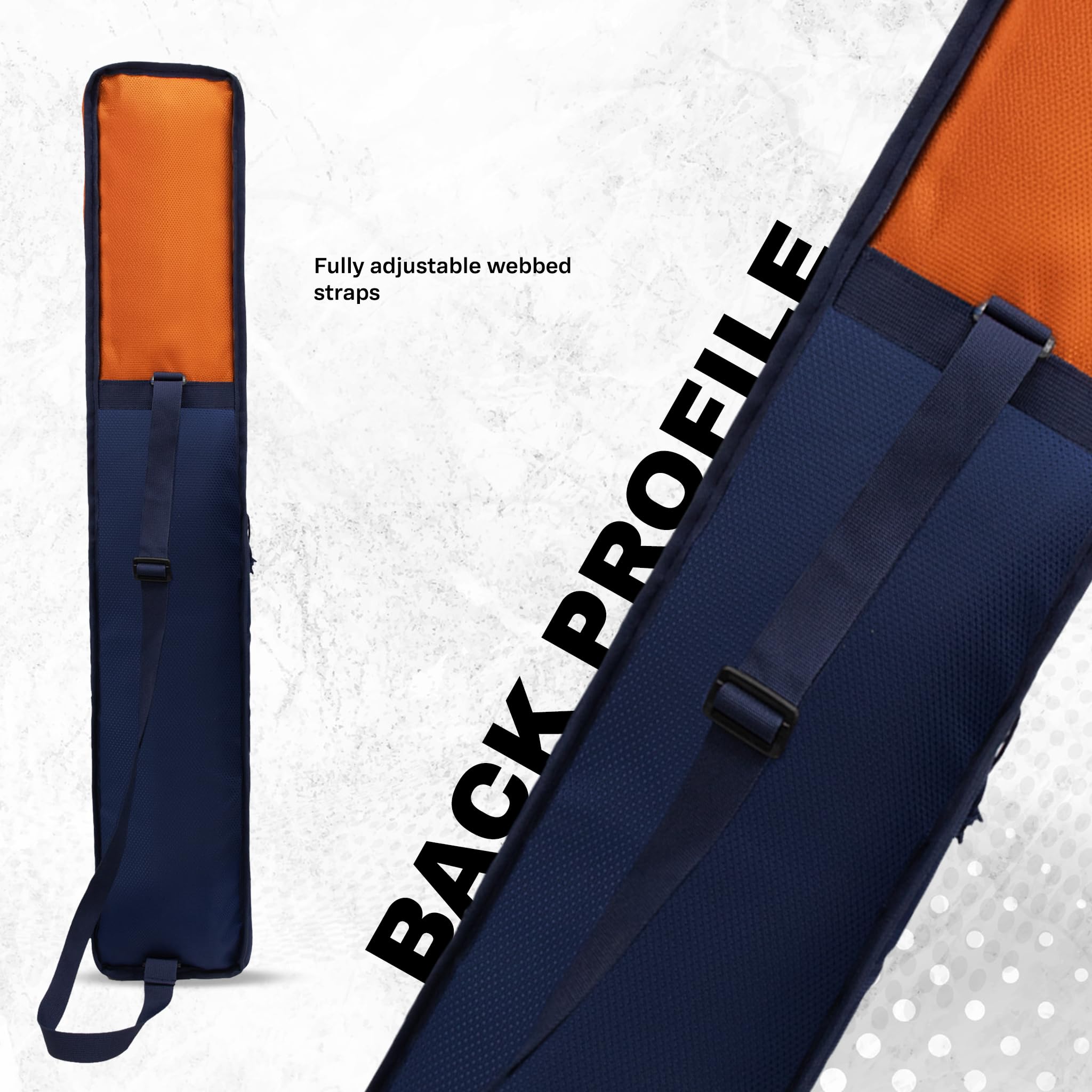 WHACKK Hayden Cricket Bat Cover Orange | Premium Full Size Polyester Bat Sleeve with Carry Handle | Protective Cover for Wooden & Plastic Cricket Bats 4