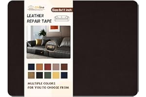 ONINE Leather Couch Patch, Genuine Faux Leather Repair Patch, Peel and Stick for Sofas, car Seats, Hand Bags,Furniture, Jackets, Size 8-inch x 11-inch (Dark Brown)