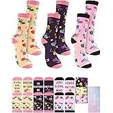 Glitopper Novelty Knitting Socks for Women, Funny Knitters Crochet Socks, Mother's Day Knitting Gifts for Her Mom Grandma, 3 Designs
