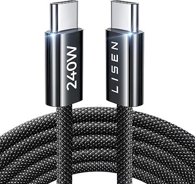 USB C Kabel, 240W [2m] PD3.0 Schnellladekabel USB C auf USBC, Nylon Geflochten Ladekabel USB-C Ladegerät für iPhone 17 16 15 Pro Max Samsung Galaxy S25 S24 S23 Pixel 9 iPad Air Pro MacBook usw.