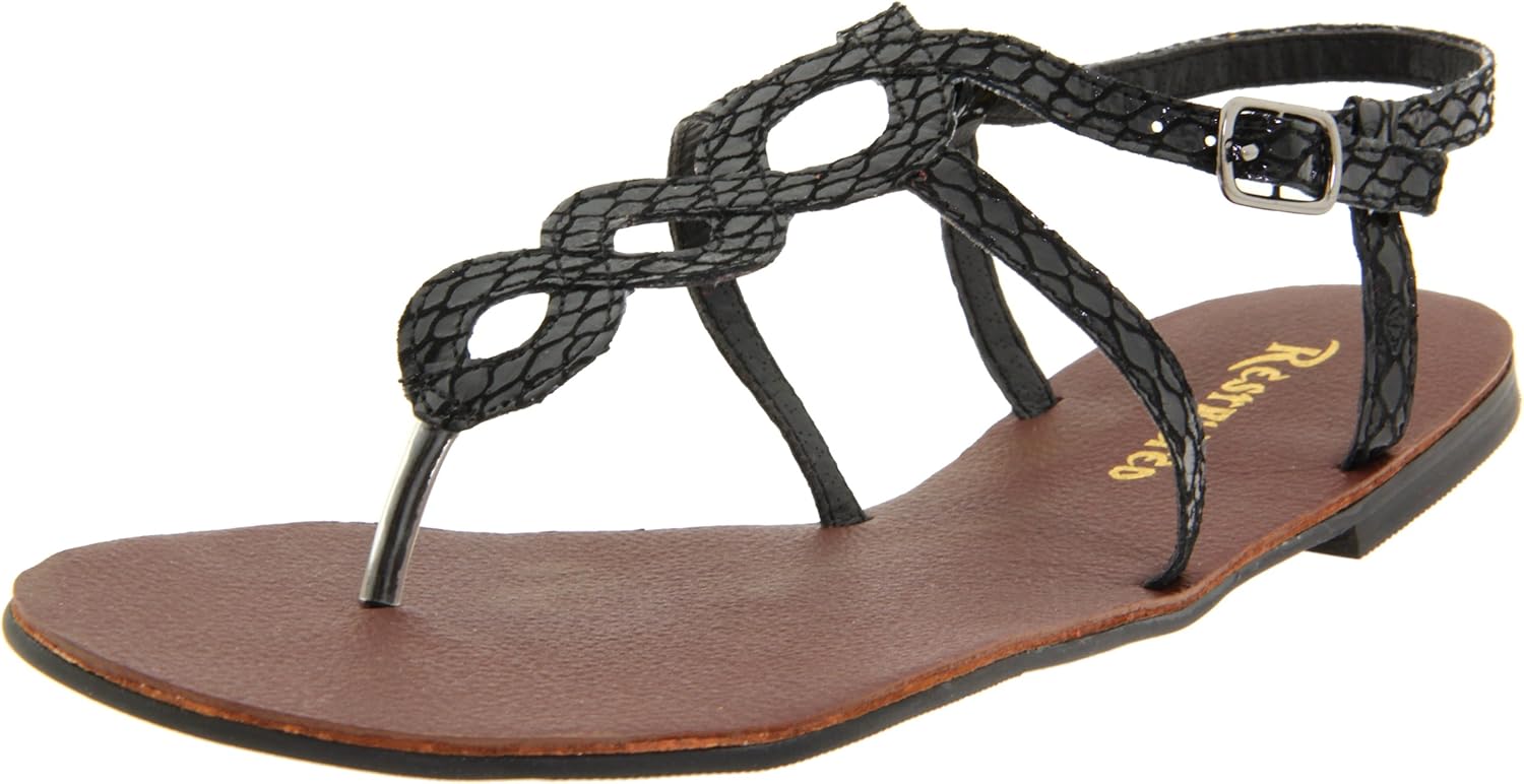 Amazon.com | Restricted Women's Shiny, Black, 6 M US | Flip-Flops