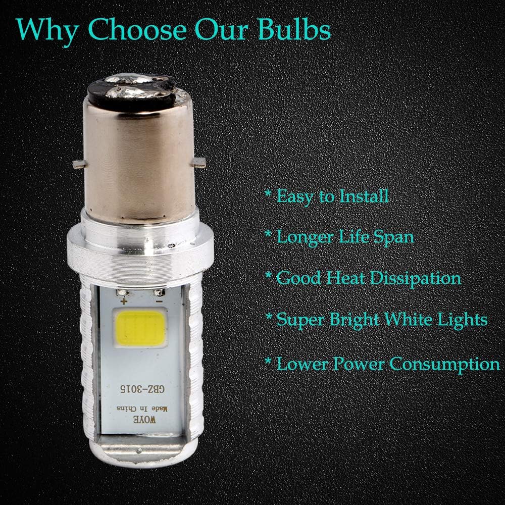 GLL BA20D LED Bulbs S2 Motorcycle Headlight Bulbs COB 10W 900 Lumens for Motorcycles Mopeds Scooters ATV, White - Image 5