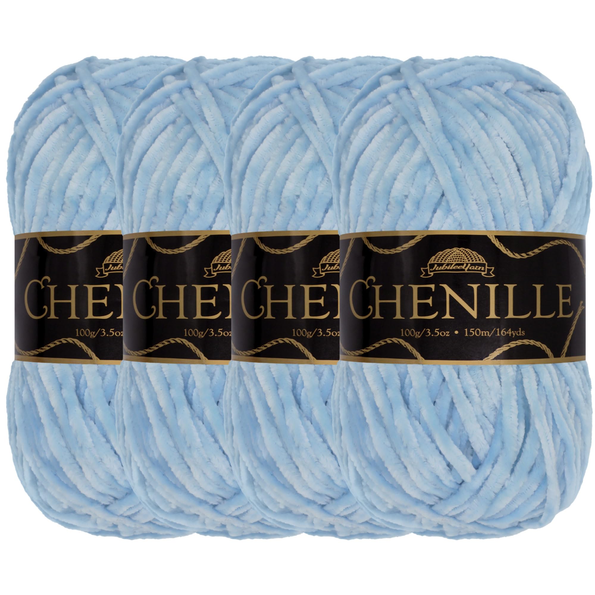 JubileeYarn Chenille Yarn - Worsted Weight - 100g/skein (4 Skeins, 116 Empyrean)