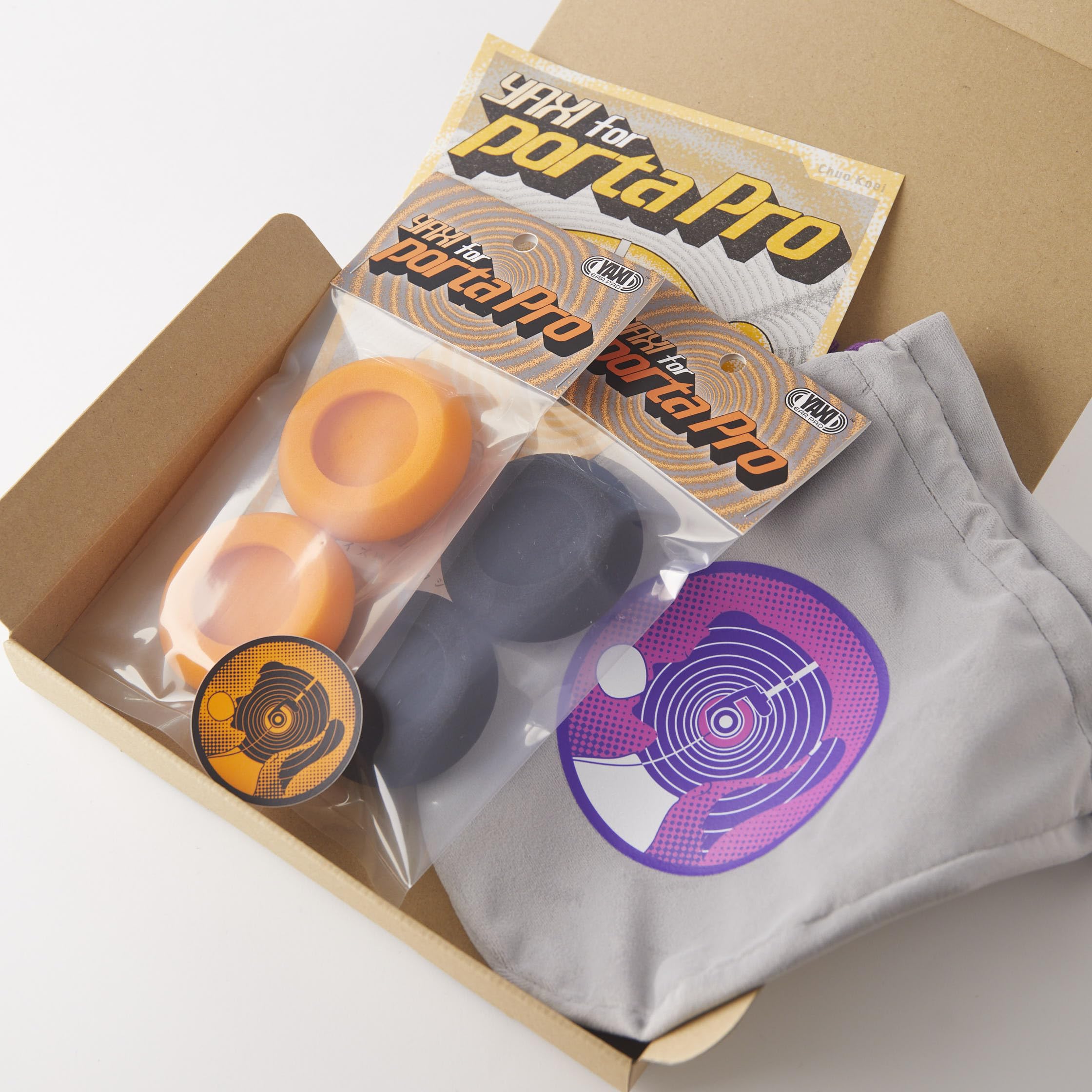 YAXI EARPADS for Koss PORTAPRO 2Pairs+Pouch ((Black+Orange)+Pouch) — image 1