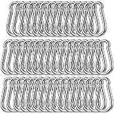200PCS Spring Snap Hook Carabiner, 3/16" Galvanized Steel Snap Clip Hook, 2" Heavy Duty Quick Link Clip Keychain, 220LBS Holding Capacity Carabiner Clip for Camping Gym Outdoor, Door Leash & Harness