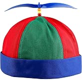 Framendino,Rainbow Hat Adult Helicopter Cap with Detachable Propeller, Blue