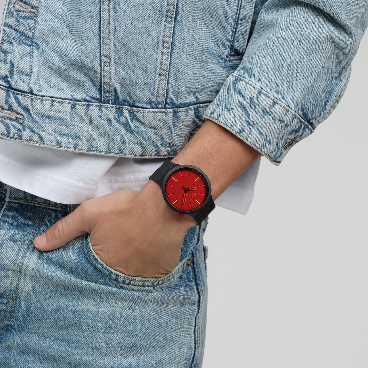 Swatch Big Bold Biosourced Unisex Watch Casual Plastic Black Automatic Waterproof Midnight Mode