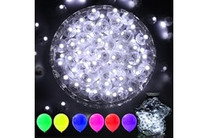 AIKEI 100 Pieces LED Balloon Lights, Cool White Mini Round Balls Lights,Waterproof Tiny Party Light for Balloon Paper Lantern Halloween Christmas Birthday Party Wedding Decoration