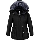 wantdo Women's Plus Size Winter Coat Waterproof Puffer Jacket Warm Thicken Parka with Removable Hood