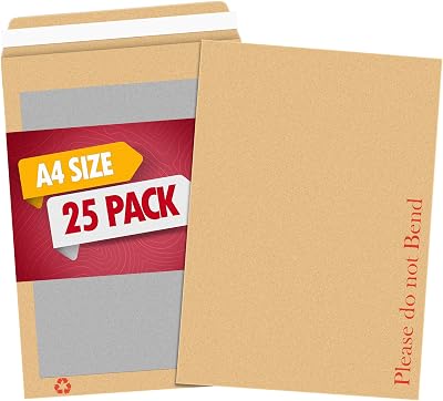 YUNJU 25 Pack A4 C4 Do Not Bend Envelopes Peel & Seal 324 x 229mm