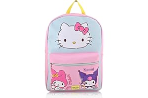 FAST FORWARD Sanrio Hello Kitty Backpack for Girls, Boys, Women, Men, Adults, Unisex | Cute PU Leather Large Hello Kitty, Kuromi and My Melody Travel Backpack Purse Shoulder Purse Travel Backpack