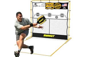 Portable Pickleball Rebounder Net with Kitchen Lines System, Solo Training Net System for Dinks, Volleys & Drives, Accuracy T