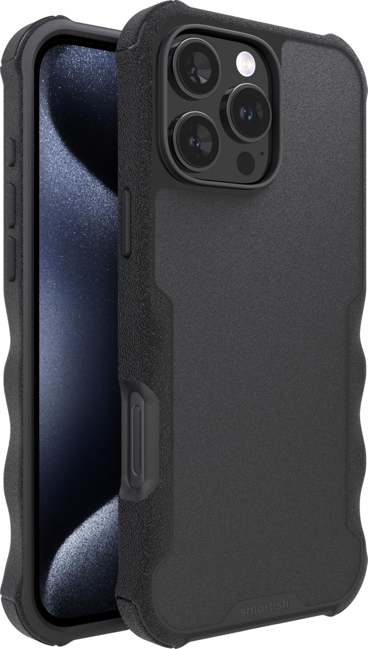 Photo 1 of Smartish® iPhone 16 Pro Max Protective Magnetic Case - Gripzilla Compatible with MagSafe [Rugged + Tough] Heavy Duty Armor Cover Drop Tested Protection for Apple iPhone 16 Pro Max - Black Tie Affair