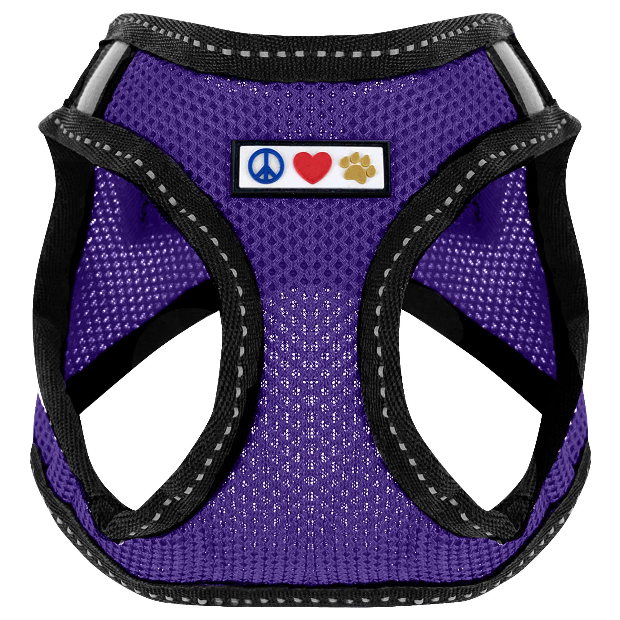 PAWTITAS Pet Reflective Mesh Dog Harness, Step in or Vest Harness, Comfort Training Walking of Your Puppy/Dog XL Extra Large Purple Dog Harness
