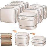 DIMJ Compression Storage Bags 6 Pack - Blanket Storage Bags with Window Zipper, Ultra Space Saving Self Compression Organizer for Puffer Jacket, Bedding, Lightweight Comforter Duvet, Sweater