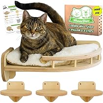 Árvore Parede Para Gatos 3 Níveis - Estação Alimentação, Madeira Pinho, 91cm