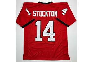 HOFSM.COM HALL OF FAME SPORTS MEMORABILIA Facsimile Autographed Gunner Stockton Georgia Red Reprint Laser Auto College Football Jersey Size Men's XL