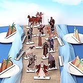 CroBlissful 25 Set Passover Table Centerpiece Happy Passover woodenTabletop Signs Jewish Pesach Decorations with Base for Festival Holiday Party Supplies Passover Seder Jewish Easter Home Indoor