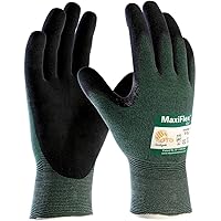 3 Pack MaxiFlex 34-8743-XS Cut Resistant Nitrile Coated Work Gloves with Green Knit Shell and Premium Nitrile Coated…