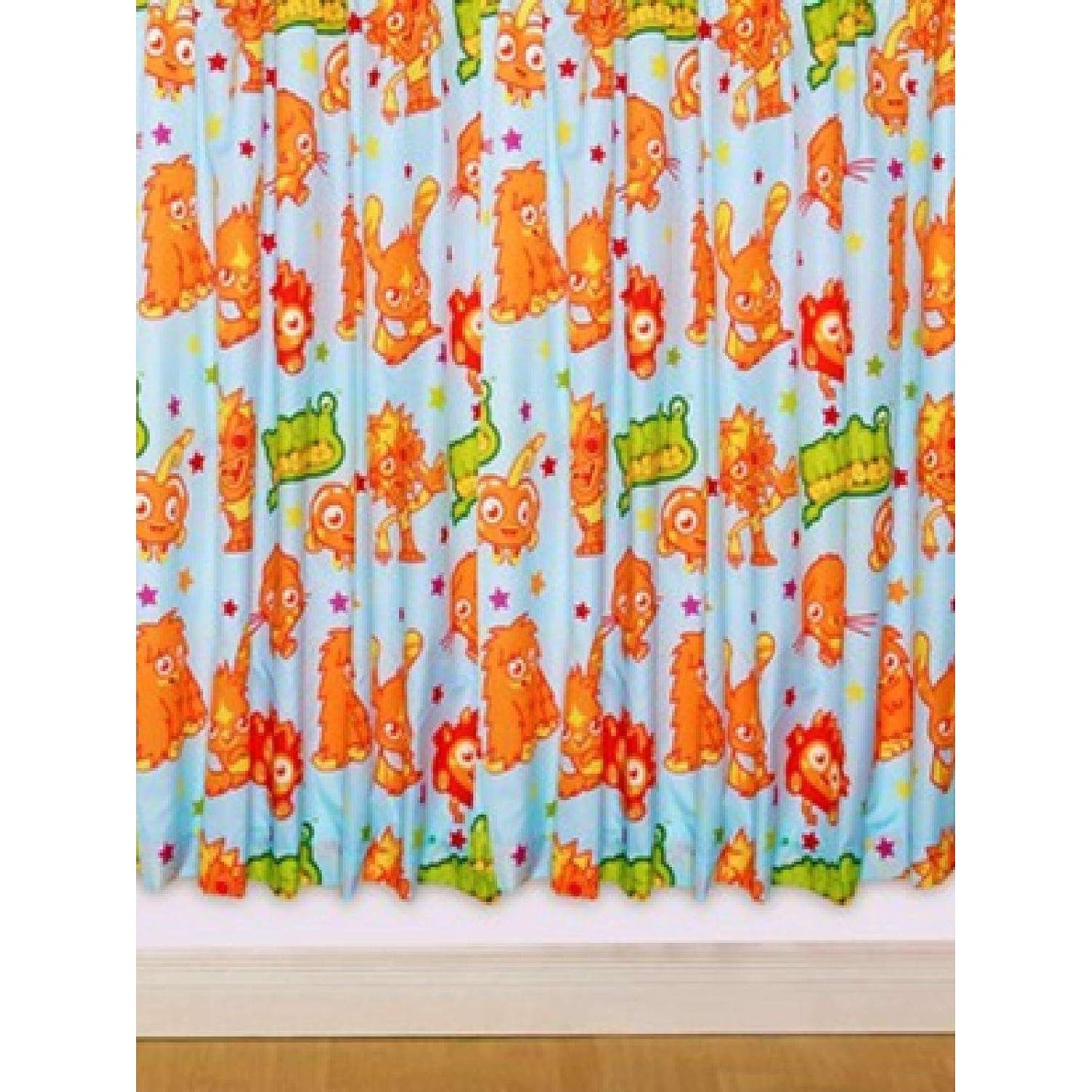Childrens Kids Moshi Monsters Ready Made Curtains Set 66 Inch X