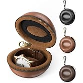 ProCase Single Watch Travel Case with Carabiner Clip, EVA Hard Shell | Rigid Watch Travel Box &amp; Organizer Fits Luxury Watches and Smartwatches Up to 50mm for Travel, Outdoor &amp; Gym - Brown