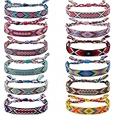 Carede Woven Friendship Bracelets Adjustable Braided Bracelets Handmade Colorful Adjustable String Bracelets with a Sliding Knot Closure for Women