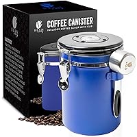 Bean Envy Coffee Canister - 22.5 oz Coffee Storage Container w/Stainless Steel Scoop, Silicone Base, Date Tracker & Co2…