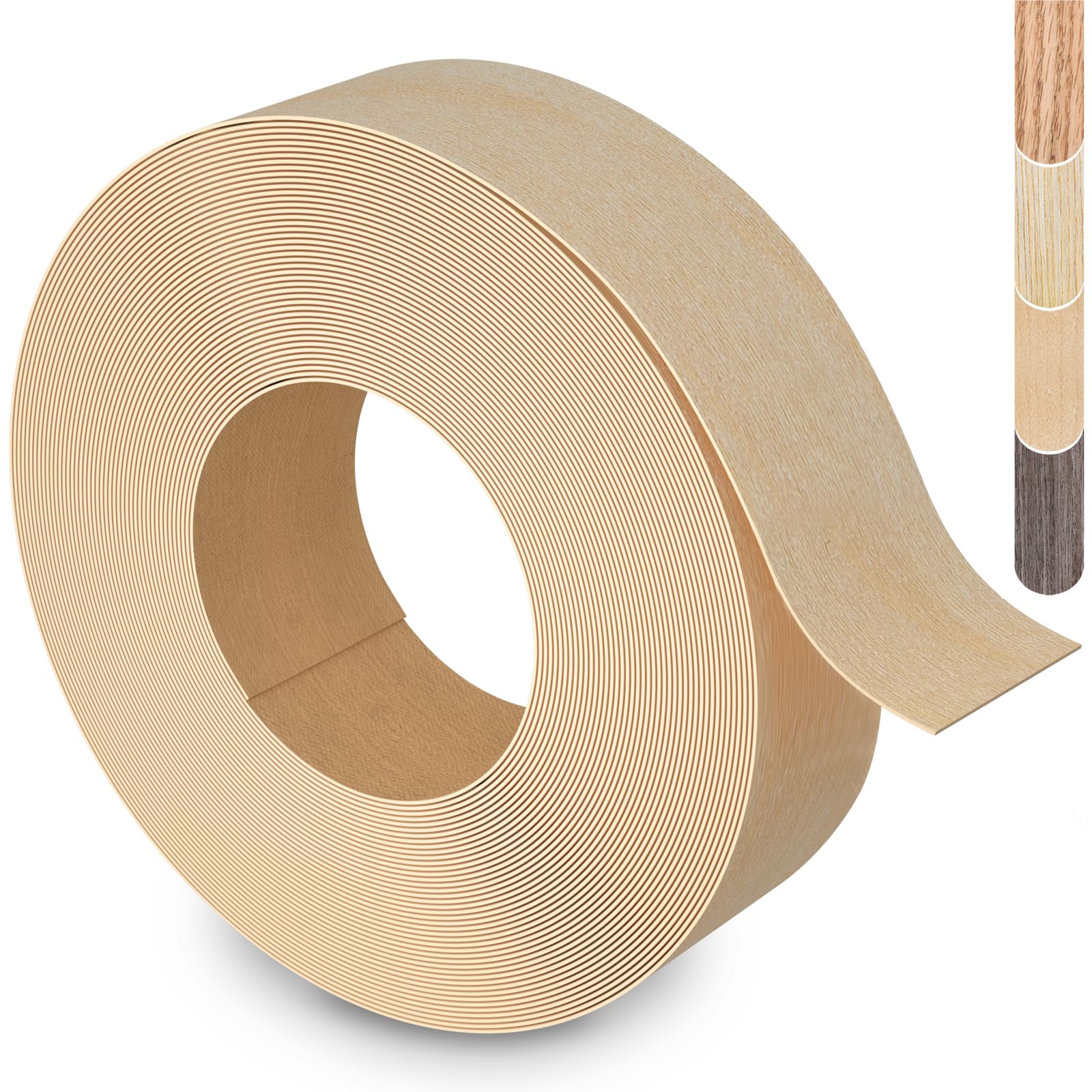 Photo 1 of ZYJT Birch Edge Banding, 3 inch x 10ft roll of Veneer Wood Edge Banding, Pre-glued Flexible Real Wood Tape for Cabinet Repair and Furniture